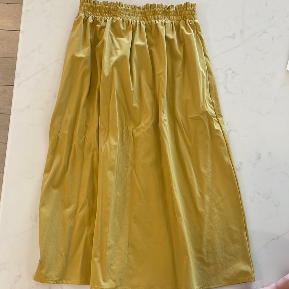 Mikarose Small Mustard Yellow Midi Skirt NWT